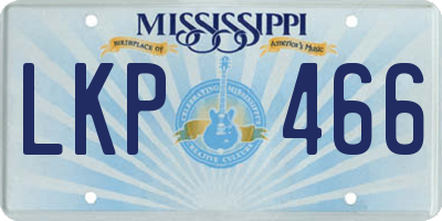 MS license plate LKP466