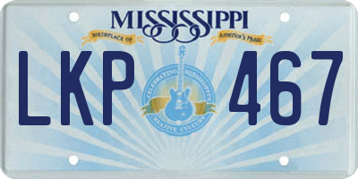 MS license plate LKP467