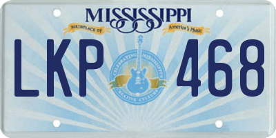 MS license plate LKP468