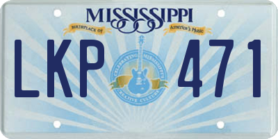 MS license plate LKP471