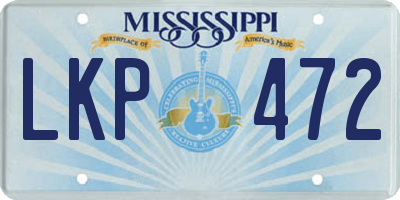 MS license plate LKP472