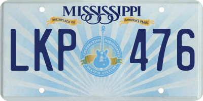 MS license plate LKP476