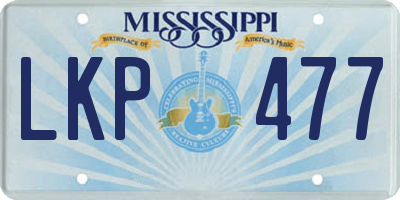 MS license plate LKP477