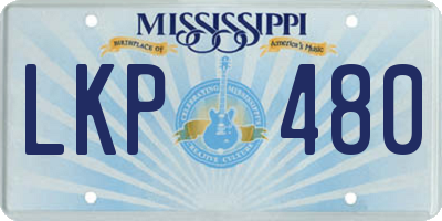 MS license plate LKP480