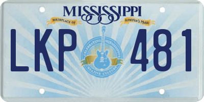 MS license plate LKP481