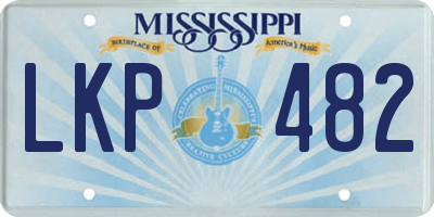 MS license plate LKP482