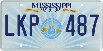MS license plate LKP487