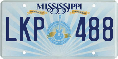 MS license plate LKP488