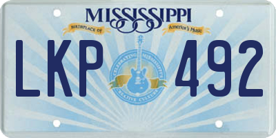 MS license plate LKP492