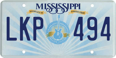 MS license plate LKP494