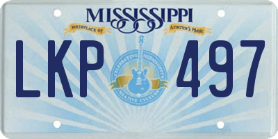 MS license plate LKP497