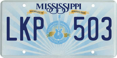 MS license plate LKP503