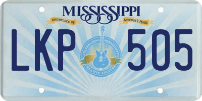 MS license plate LKP505