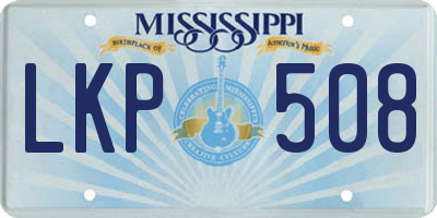 MS license plate LKP508