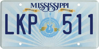 MS license plate LKP511