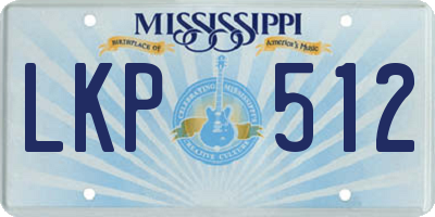 MS license plate LKP512