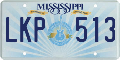 MS license plate LKP513