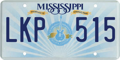 MS license plate LKP515