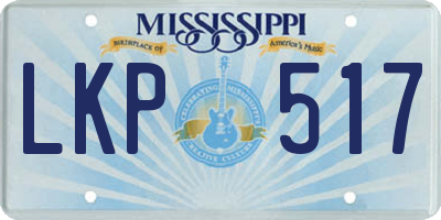 MS license plate LKP517
