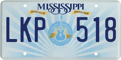 MS license plate LKP518