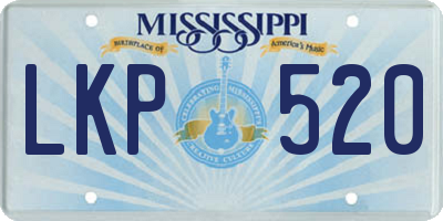 MS license plate LKP520