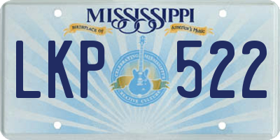 MS license plate LKP522