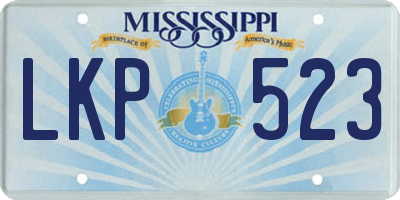 MS license plate LKP523