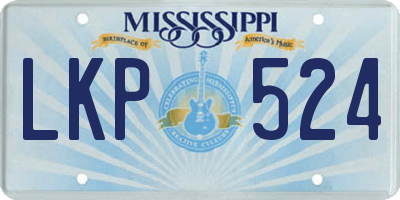 MS license plate LKP524