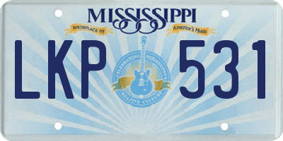 MS license plate LKP531