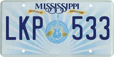 MS license plate LKP533