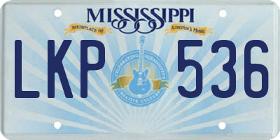 MS license plate LKP536