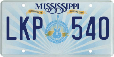 MS license plate LKP540