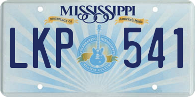 MS license plate LKP541