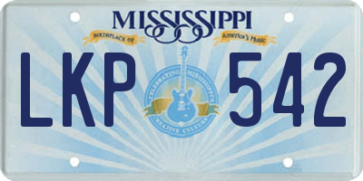 MS license plate LKP542