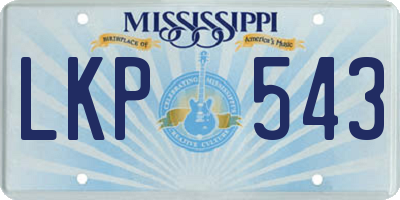 MS license plate LKP543
