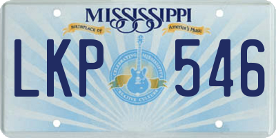 MS license plate LKP546