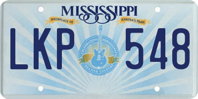 MS license plate LKP548