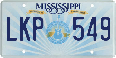 MS license plate LKP549