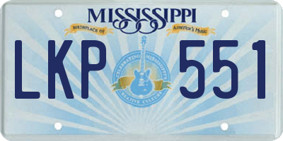 MS license plate LKP551