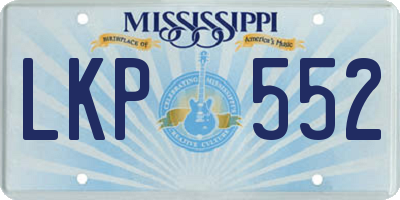 MS license plate LKP552