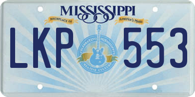 MS license plate LKP553