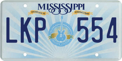 MS license plate LKP554