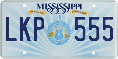MS license plate LKP555