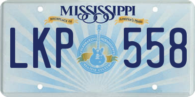 MS license plate LKP558