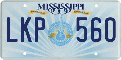 MS license plate LKP560