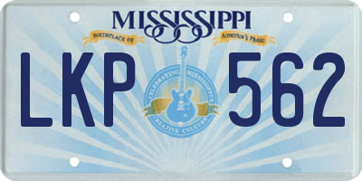 MS license plate LKP562