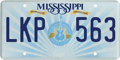 MS license plate LKP563