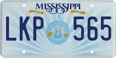 MS license plate LKP565