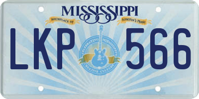 MS license plate LKP566