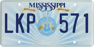 MS license plate LKP571